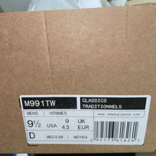 Load image into Gallery viewer, US 9.5  - New Balance 991 Made in England  Triple White M991TW
