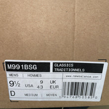 Load image into Gallery viewer, Size 9.5  - New Balance 991 Made in England MiUK Blue Grey Blue M991BSG
